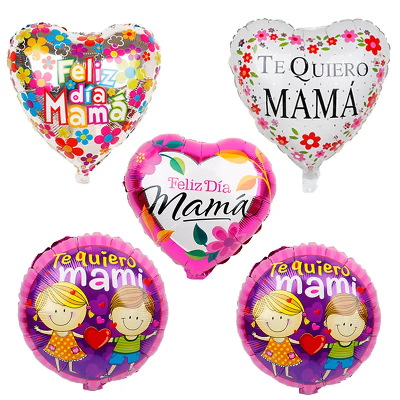 18 дюймов испанский I Love Mama Фольга воздушные шары Te Quiero Мами с днем рождения на День