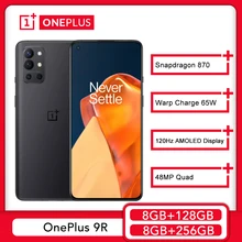 Original Global Rom OnePlus 9R 5G Smartphone Snapdragon 870 6.55'' 120Hz AMOLED Screen 65W Warp 9 R Mobile Phone