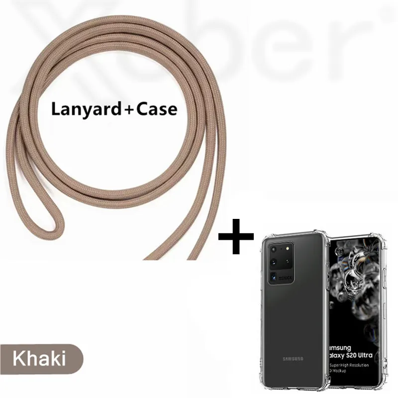 Transparent Soft Silicone Phone Case with Neck Strap Lanyard