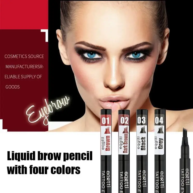 Liquid Long Lasting Eyebrow Enhancers Tool Waterproof Natural Fork Tip Eyebrow Pencil Four Heads Eyebrow Tattoo Pen Fine Sketch Liquid Long Lasting Eyebrow Enhancers Tool Waterproof Natural Fork Tip Eyebrow Pencil Four Heads Eyebrow Tattoo Pen Fine Sketch