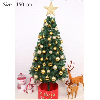 Искусственный шар для рождественской елки, набор, креативное украшение для дома, аксессуары, рождественские украшения для дома, фигурка елки, орнамент - Цвет: 150cm Gold