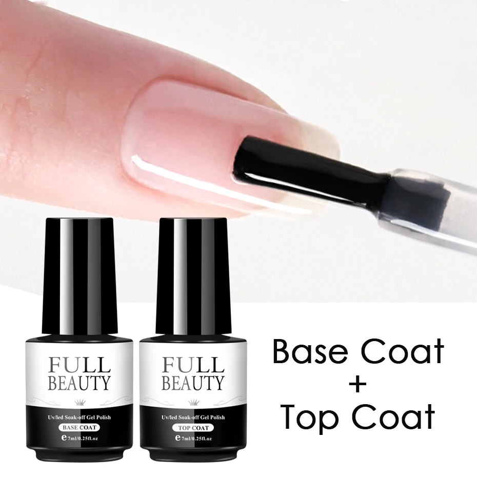 7ml Base and Top Coat For Nails Gel Polish Transparent Fingernail Varnish Semi-permanent Lacquer Nail Art Primer Tools BE1571-2 | Красота и