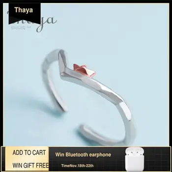 

Thaya To Ride the Winds and Break The Waves Design Finger Ring Rose Gold s925 Silver Handmade Jewelery for Women Gift