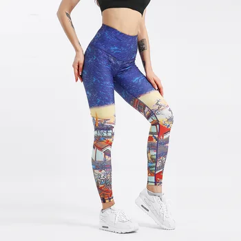 

Fashion Clothes Sports Leggings Sexy Overalls Compression Push Up Leggings Halloween Gothic Workout Leggings лосины Ink printing