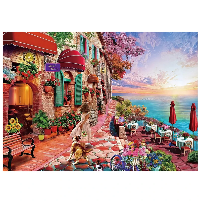 New Jigsaw Puzzle Morning Blossom 1000 Pieces Girl in flowers Paper Adult Gift Decompression Fidget Toy Game for Kids 50x70 cm | Игрушки и