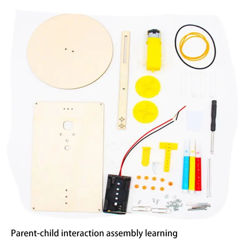 

Creative DIY Electric Plotter Drawing Assembled Kits Children Handmade Graffiti Toy Science Apparatus Physics Experiment Set