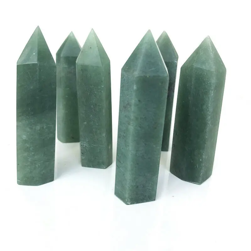 

Dropshipping 1pc Natural Green Aventurine Obelisk Quartz Crystal Wand Point Healing Decoration Natural Quartz Crystal Point Wand