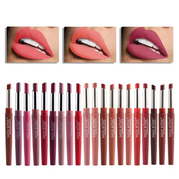 

1pc Dual Head Lipstick Lip Liner For Casual Life Non-stick Cup Matte Moisturizing Double Head Waterproof Lasting Lip Liner