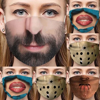 

Funny 3D Printed Face Mask Mascarilla Tela Washable Reusable Cotton Masks Women Men Unisex Adult Mouth Cover Masque Lavable