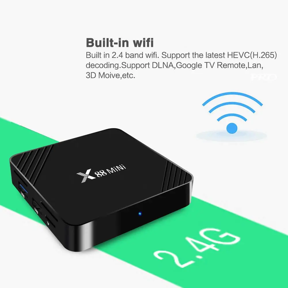 X88 Мини Android 9,0 Smart tv Box 2 Гб ОЗУ 16 Гб ПЗУ домашний медиа плеер 4K HDR телеприставка поддержка H.265 UHD 2,4 ГГц Wifi Интернет ТВ