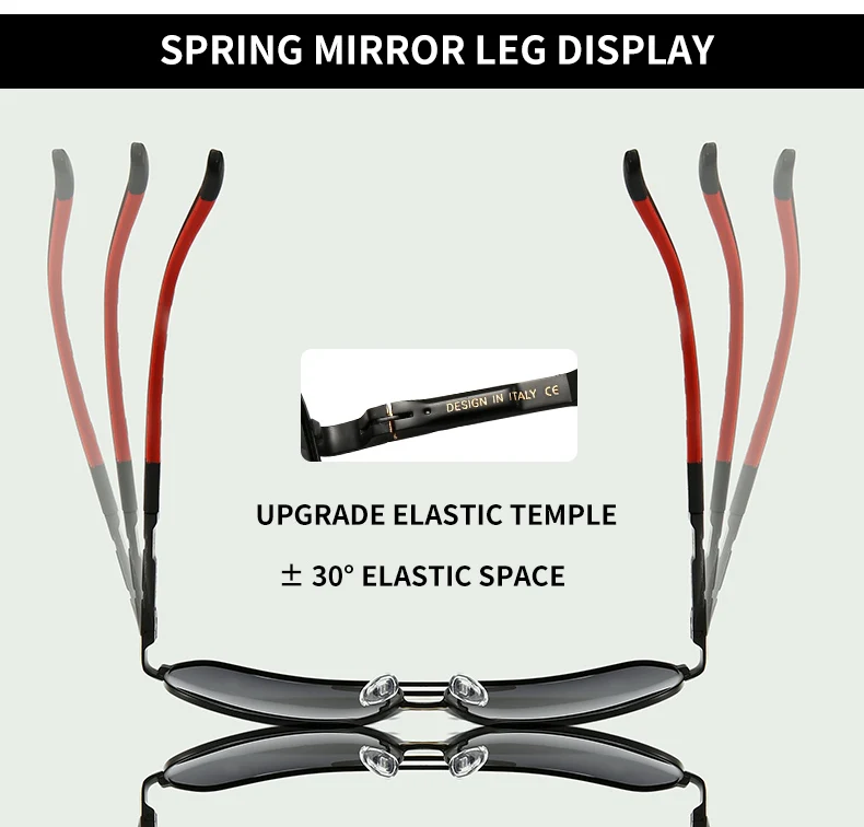 Side view of aluminum polarized sunglasses