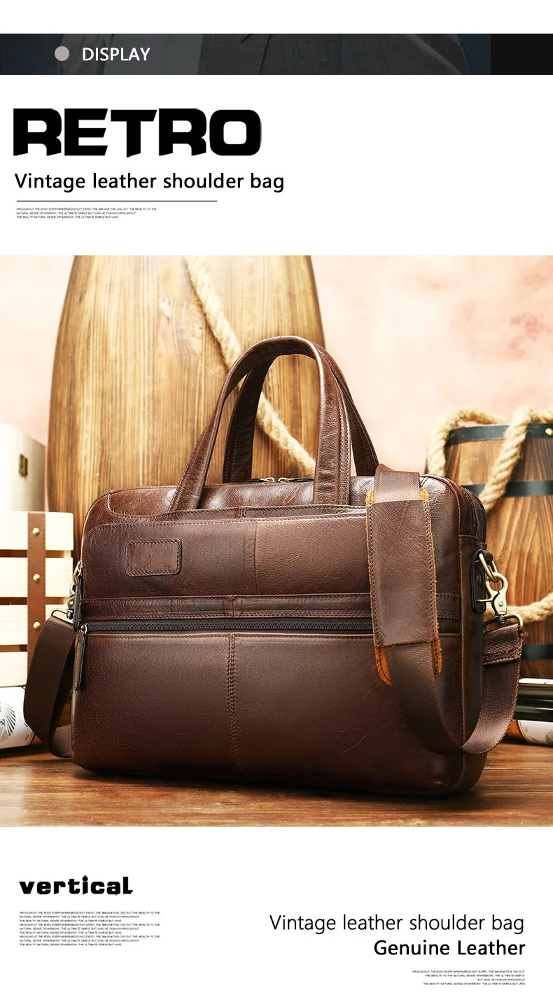 Genuine Leather Briefcase Men Large Capacity Bag For Man Laptop Bag Messenger Bags Male Crossbody Bag Shoulder Mens Leather Bag