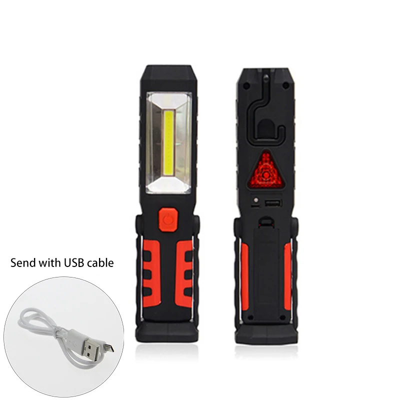 USB Charging Outdoor SOS LED Flashlight Work Light Magnetic+Mobile Power with Car Charger for Phone