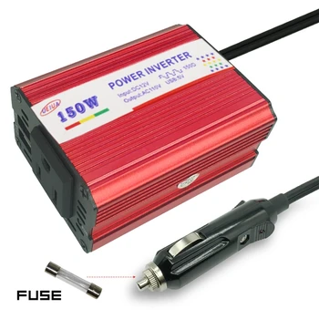 

150W Car Power Inverter 12V DC to 110V/220V AC Converter with 3.1A Dual USB Car Charger US / EU Plug
