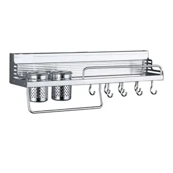 

Punch-Free Wall-Mounted Storage Rack Aluminum Kitchen Pendant Kitchen Rack Wall-Mounted Knife Holder Storage Rack