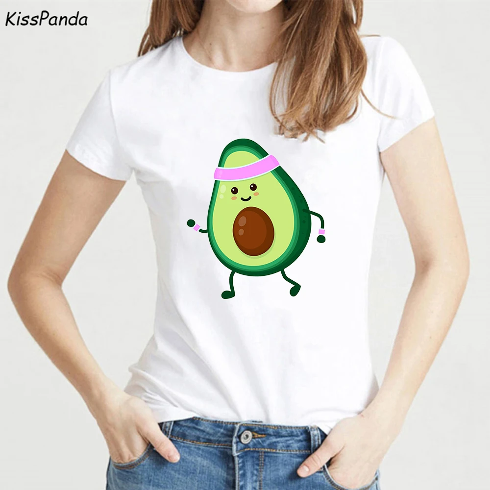 Kisspanda новые женские футболки летние милые топы с принтом авокадо коротким