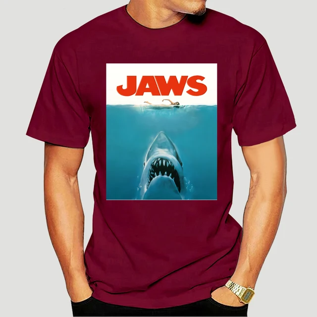 Jaws Mens Jaws Poster Kaus Hitam 4548D 