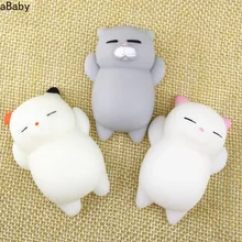 Balle anti Stress 1 pièce, Mini jouet à presser, chat Squishy, poupée Kawaii, extensible, Animal de guérison, anti Stress, main Fidget vent