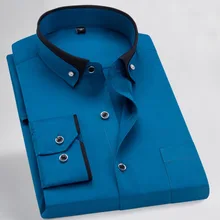 Мужская Рубашка Формальная с длинным рукавом большой размер 7XL 8XL Лоскутная Свадебная рубашка розовый темно-синий 9XL 10XL блузка фиолетовая