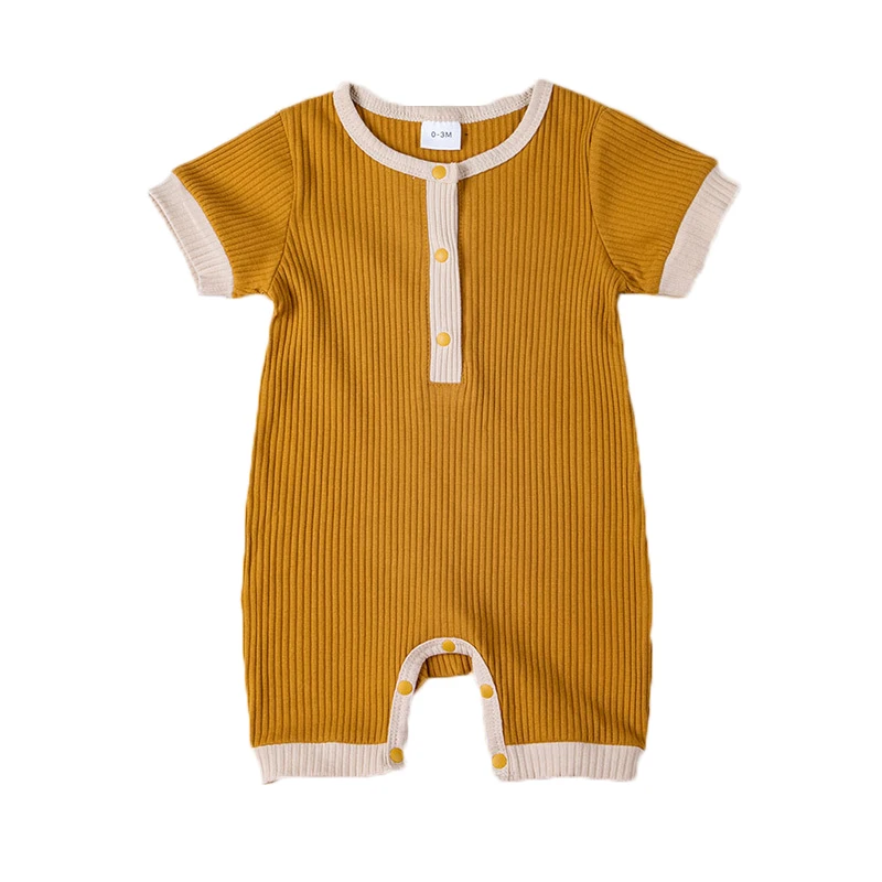 

Новинка 2021, одежда для маленьких девочек, однотонный хлопковый комбинезон, одежда унисекс для маленьких мальчиков, летняя Пижама с коротким рукавом, детская одежда