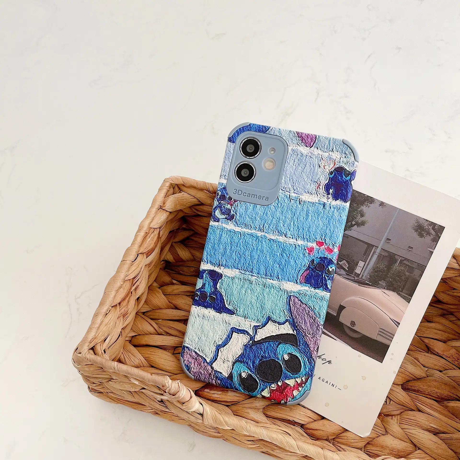 ディズニーステッチ塗装カップル電話ケース落下防止ケースiphone 11電話ケースアニメ12 12pro最大xr Xs 7 8プラスカバーシェル Phone Case Covers Aliexpress