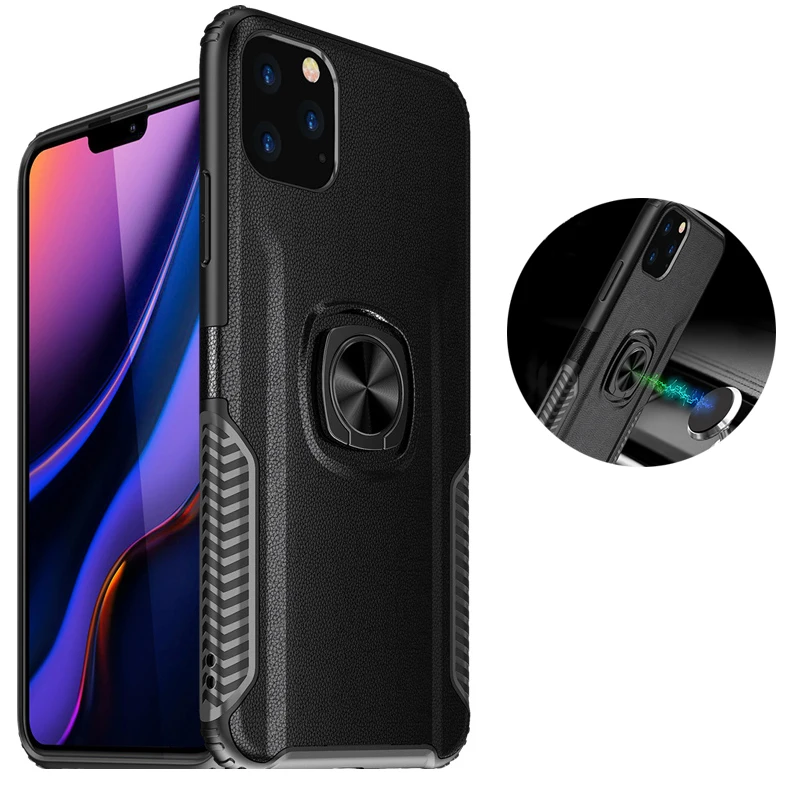 

Car Magnetic Leather Phone Case For iPhone 8 7 6S 6 Plus Back Cover Case For iPhone X XR XS Max 11 Pro Max Cases Black Hard Soft TPU Cover Case