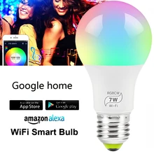 WiFi Smart Google Home Bluetooth RGB светодиодная лампа 7 Вт с функцией таймера, совместима с Alexa и Google Assistant и IFTTT