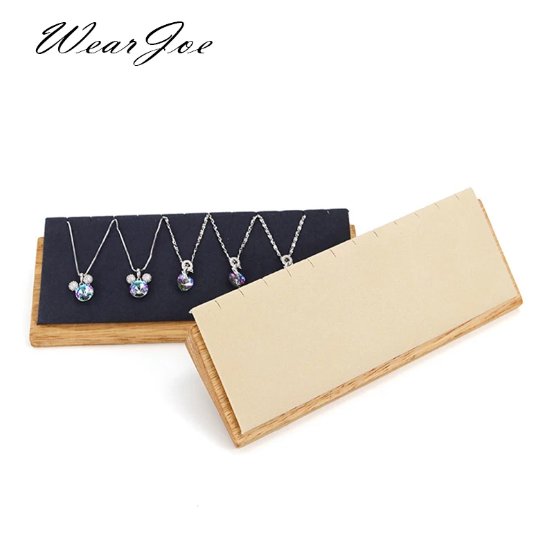 Elegant Necklace Pendant Chain Charm Jewelry Display Stand Organizer Rack Solid Wood Earrings Ornament Holder Storage Showcase