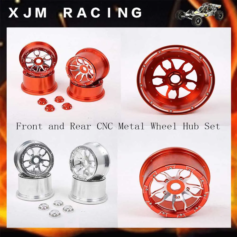 

CNC Metal Integrated Wheel Hub Kit for 1/5 Hpi ROFUN ROVAN Km Baja 5b Rc Car Parts