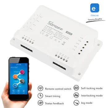 

SONOFF 4CH R3 4 Channel Smart Wifi Light Switch Remote 433 Mhz RF Smart Home Controller Intelligent Wireless Switch Module