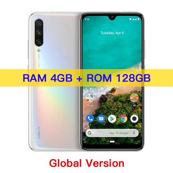 4GB 128GB White Глобальная версия Xiaomi mi мобильного телефона A3 mi A3 4 Гб 64 Гб 48 Мп+ 32 МП камера Восьмиядерный процессор Snapdragon 665 6,08" AMOLED экран - Цвет: 4GB 128GB White