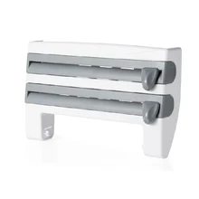 Настенный роликовый диспенсер для кухни, стеллаж для хранения свежей пленки с режущим ремнем- M25