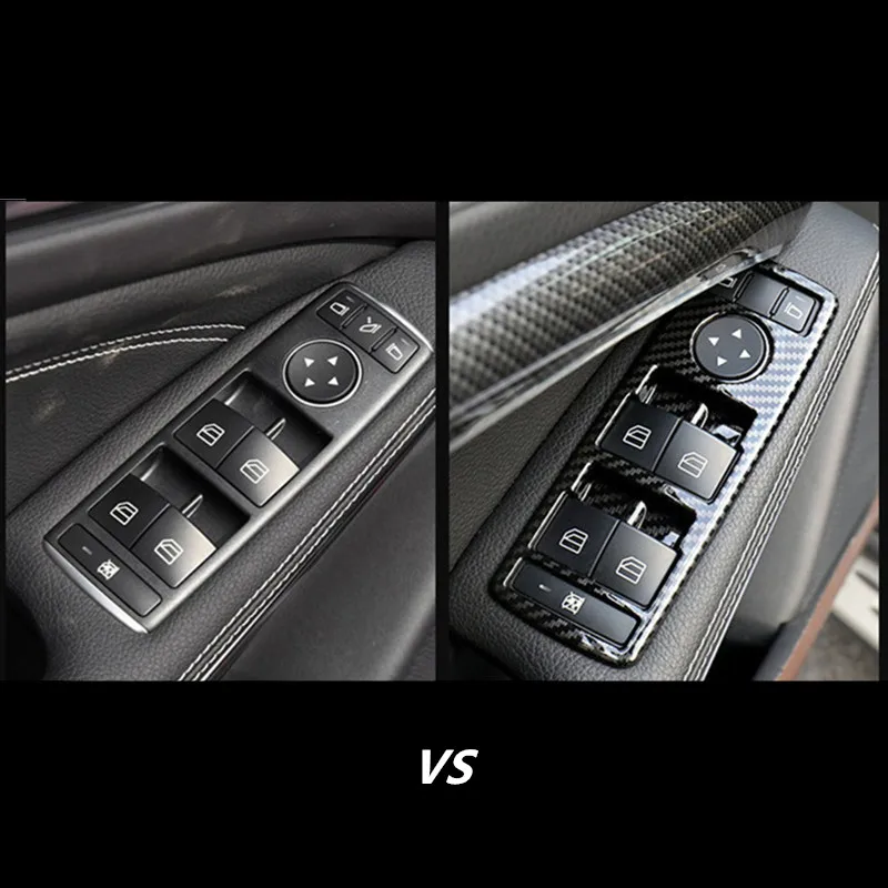 Car-Window-Glass-Lifting-Switch-Buttons-Frame-Decoration-Cover-Trim-5Pcs-For-Mercedes-Benz-W204-W212 (3)