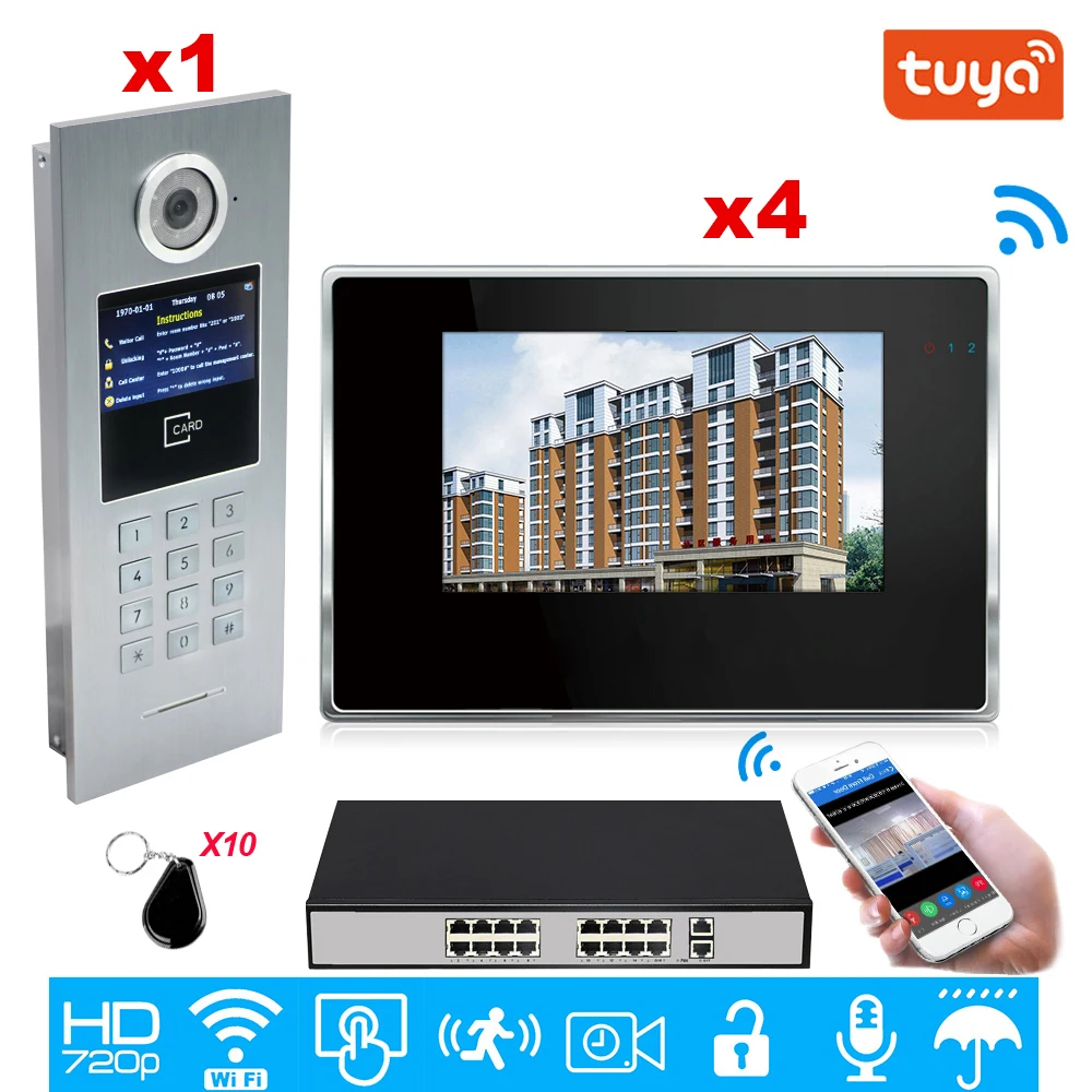 Tuya Smart APP Supported 960P WiFi Video Door Phone IP Video intercom Security Home Access Control System Keypad/IC Card/POE Tuya Smart APP Supported 960P WiFi Video Door Phone IP Video intercom Security Home Access Control System Keypad/IC Card/POE