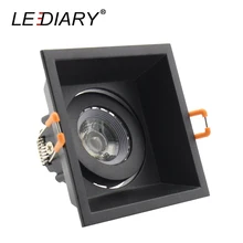 Lediary quadrado duplo anel downlight anti-reflexo led 95mm corte buraco recesso teto lâmpada de ponto quadro 85-265 v gu10 lâmpada substituível(China)