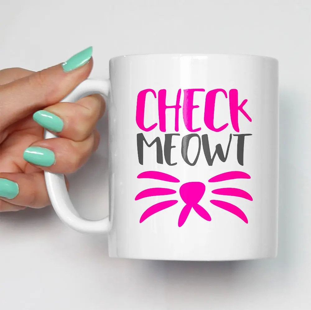 Проверьте Meowt Cat Lover Meow Owner кошка леди киска кружка чашка - Цвет: A