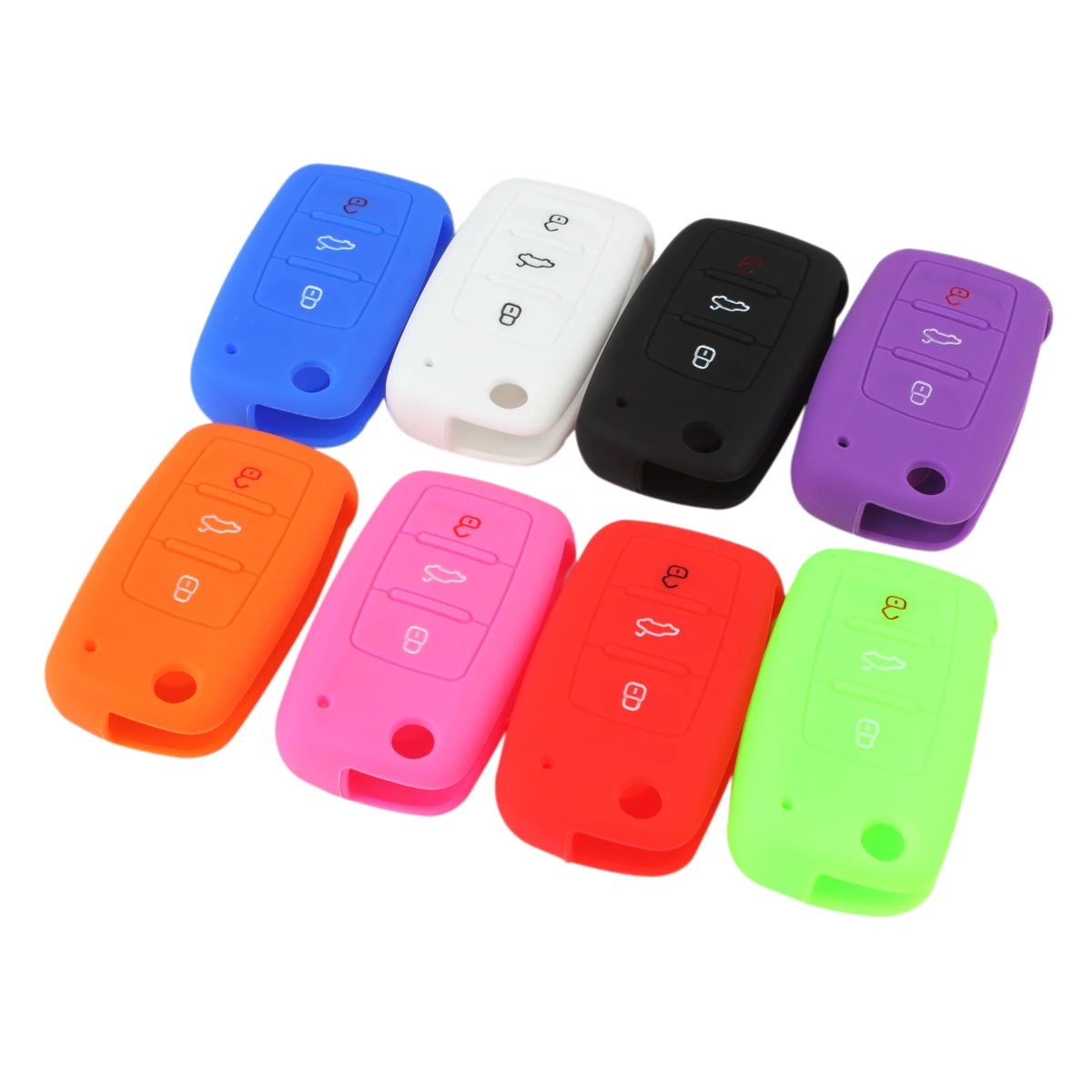 

Silicone Vehicle Car Key Cover Case Shell Fit for Bora Jetta for POLO GOLF Passat for Skoda Superb Octavia A5 Fabia