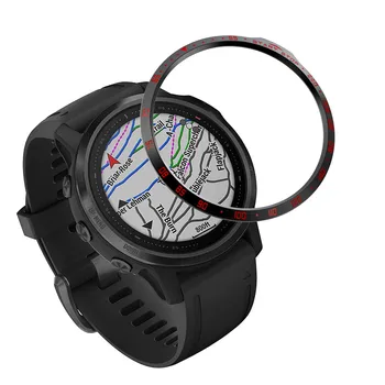 

For Garmin Fenix 6S 6SPro Watch Bezel Ring Etched Adhesive Cover Anti Scratch Stainless Steel Protective Case Watch Accessories