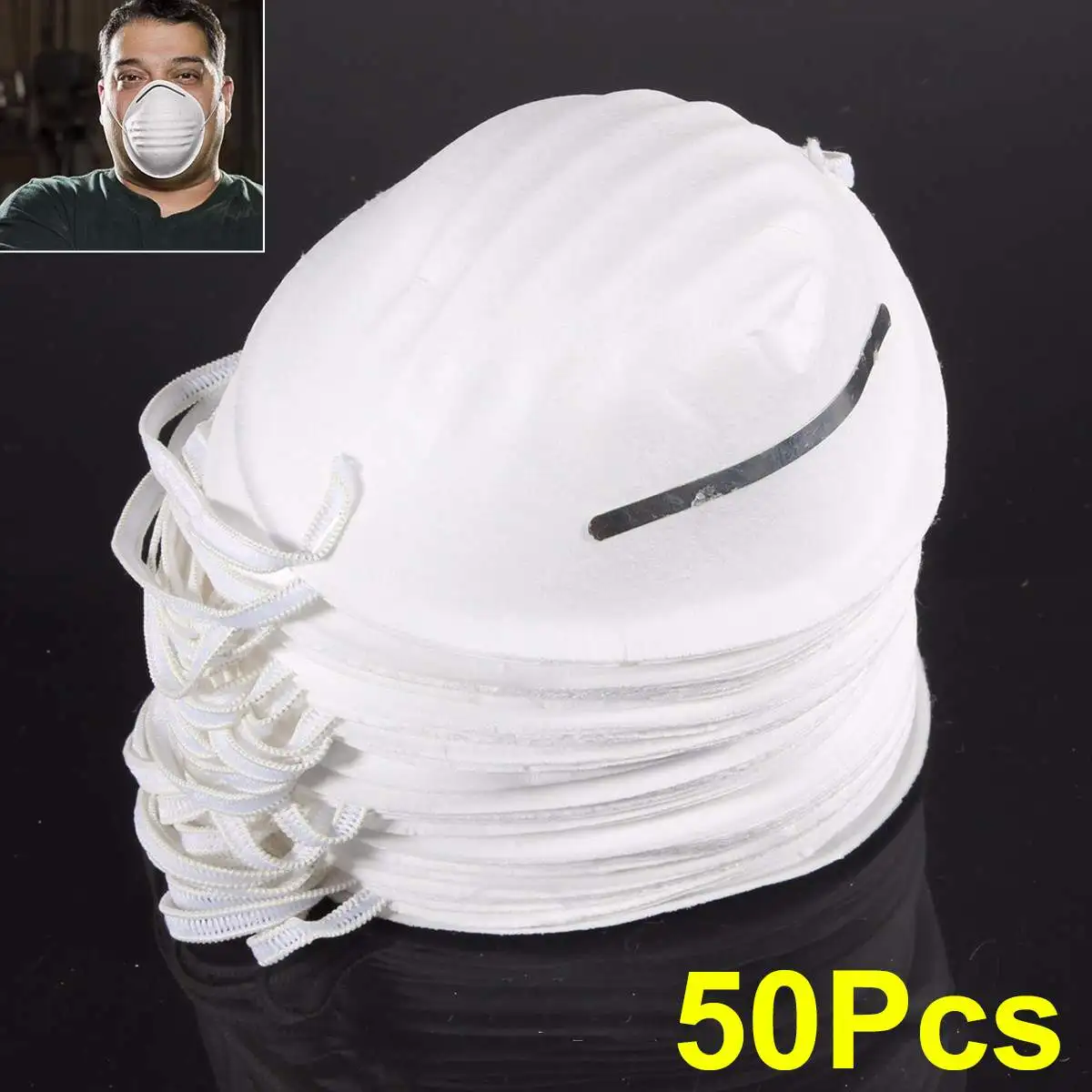 

20/50PCS Dust Mask Disposable Cleaning Mouth Face Masks Clean Respirator Safety+ Adjustable nose piece