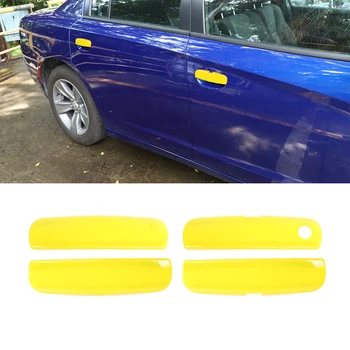 

Door Exterior Grab Bar Handle Decoration Cover Trim Sticker Decal for Dodge Charger 2010-2019 ABS Yellow Car Accessories