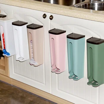 

Plastic Wall Mount Dispenser Box Rack Kitchen Bathroom Organizer Case Store Home Garbage Bag Storage Holdero