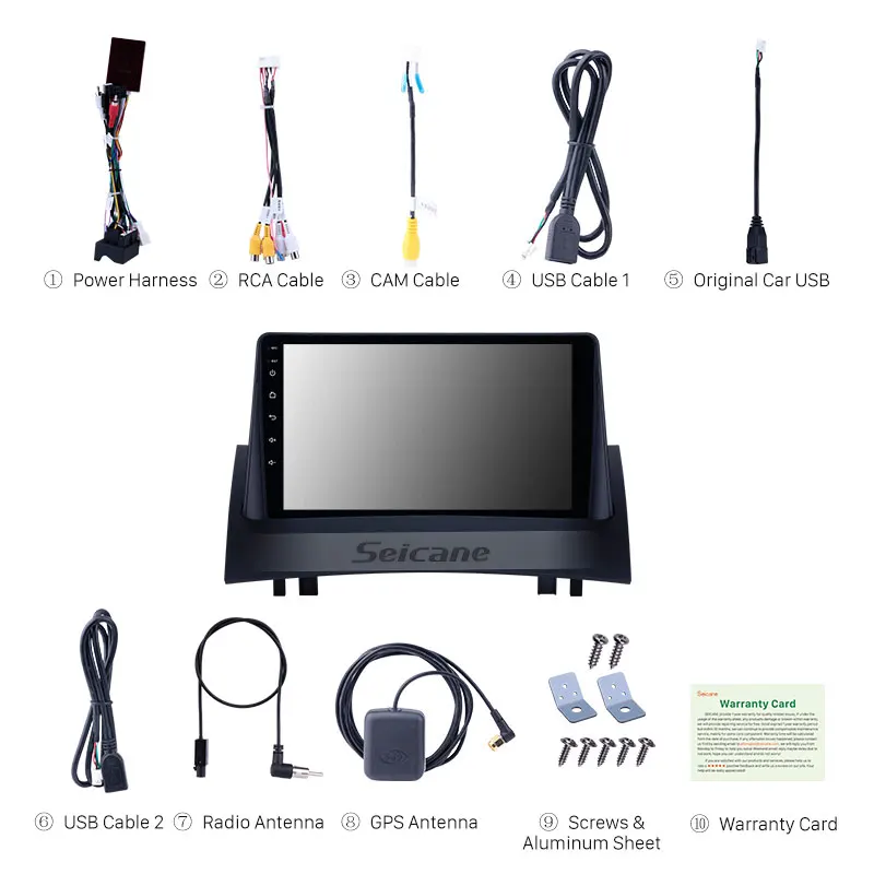 Seicane Android 8.1 9 inch Car Stereo Multimedia Player for 2004 2005 2006 2007 2008 Renault Megane
