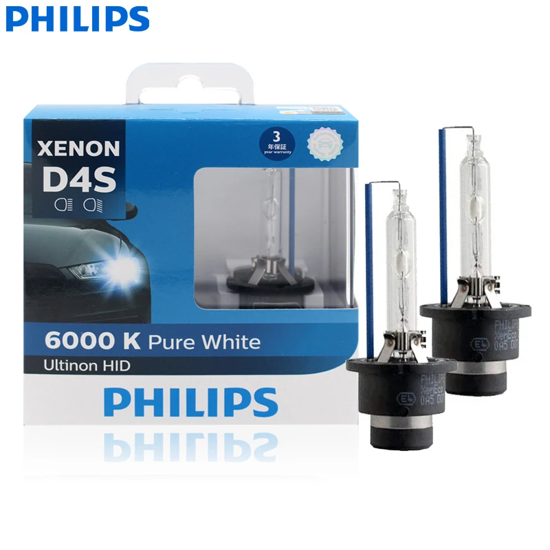 Philips bombilla de Xenón HID D4S 42402WXX2, luz blanca fría de 35W y 6000K, de coche, doble (de xenón) de faros delanteros| - AliExpress