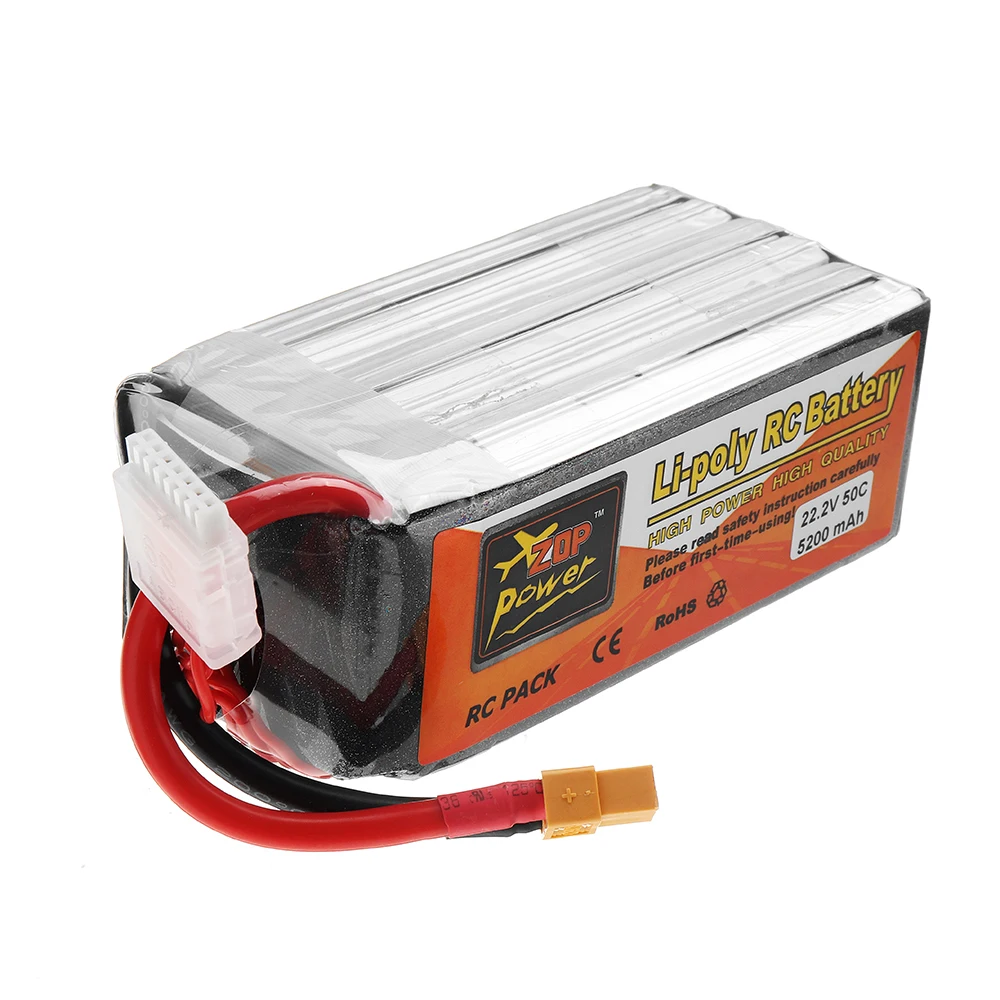 ZOP POWER 22,2 V 5200mAh 50C 6S Lipo батарея с разъемом XT60 для RC модели RC FPV Дрон самолет вертолет автомобиль Лодка