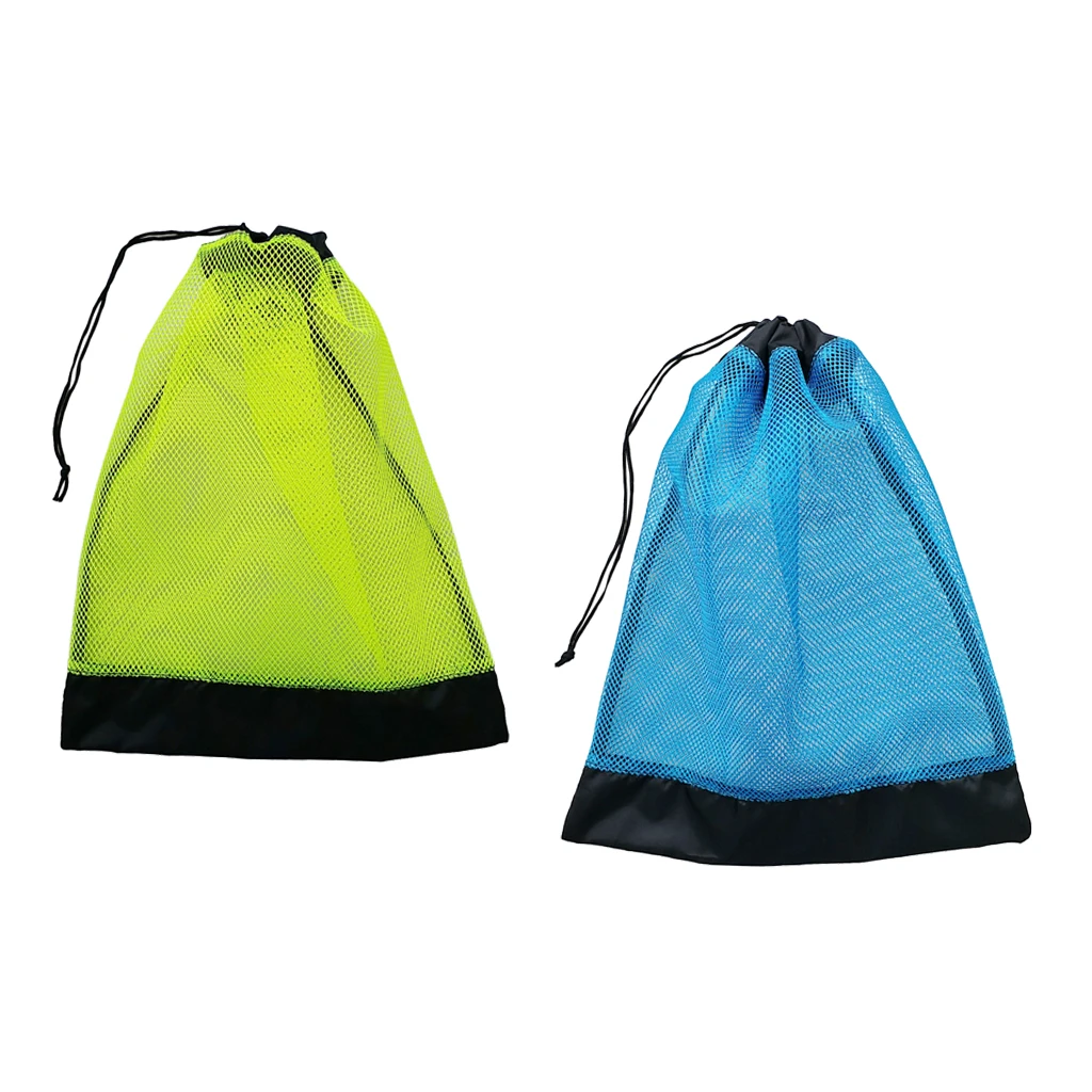 Набор из 2 переносных сетчатых мешков на шнурке, легкая сумка для подводного плавания, прочная сумка для хранения подводного плавания