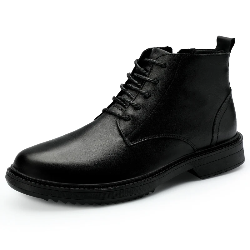 

Genuine Leather Men Boots Warm Winter Boots Natural Cow Leather Shoes Men Business Ankle Boots for Men Botas zapatos hombre