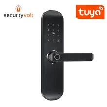 Tuya APP Smart WiFi Fingerprint Door Lock Electronic Digital Lock with RFID for Home Apartment Hotel bluetooth smart electronic keyless keypad home entry door lock with smartphone controlled for hotel and apartment compatible