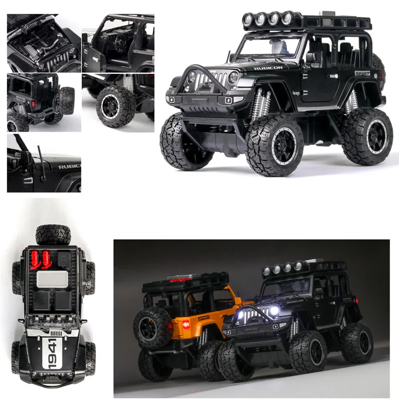 1:32 модель автомобиля Jeep-Wrangler Rubicon из сплава, литая Игрушечная модель автомобиля, детская игрушка для коллекционирования
