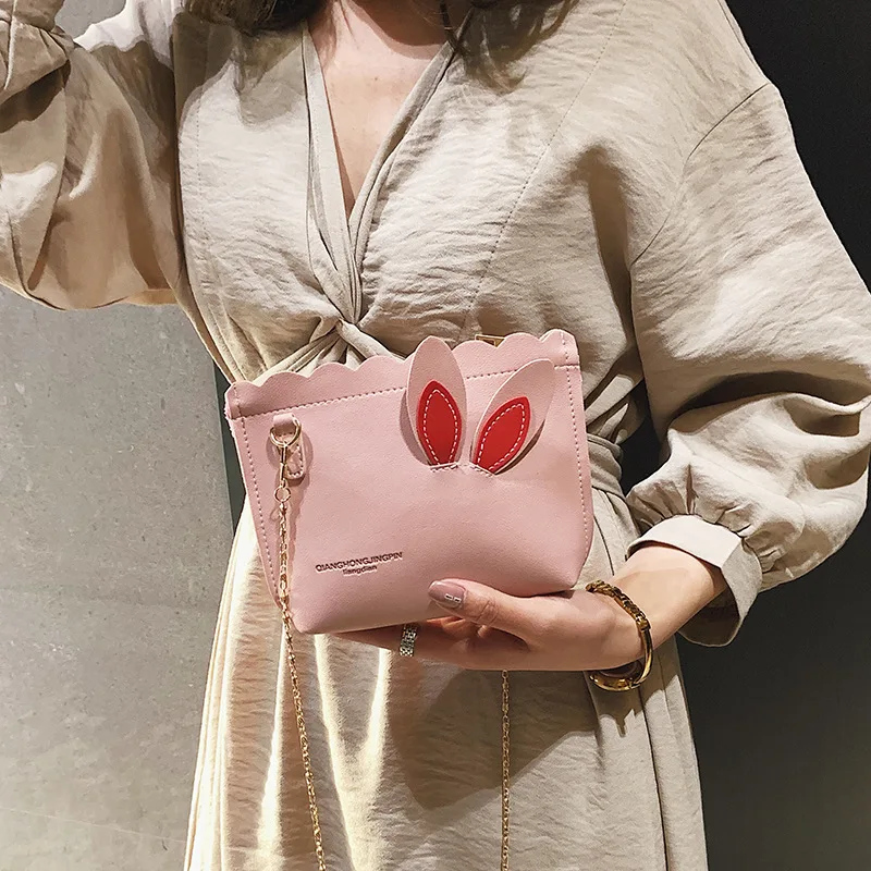 

2019 New Style Fashion Versatile Simple Cool Rabbit Eared Mobile Phone Bag