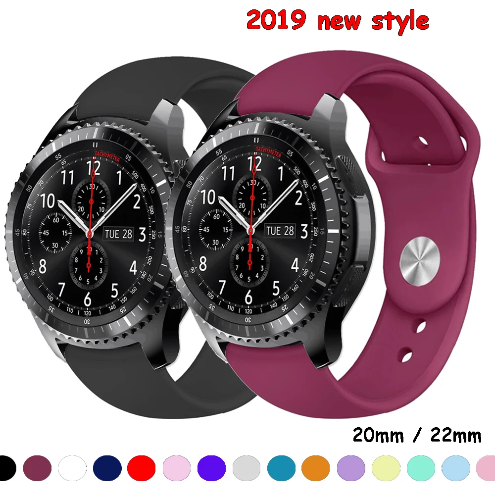 Gear S3 ремешок для samsung Galaxy watch 46 мм 42 мм/Active S2/спортивный мягкий силиконовый браслет Amazfit ремешок Bip 20 мм 22 мм ремешок для часов